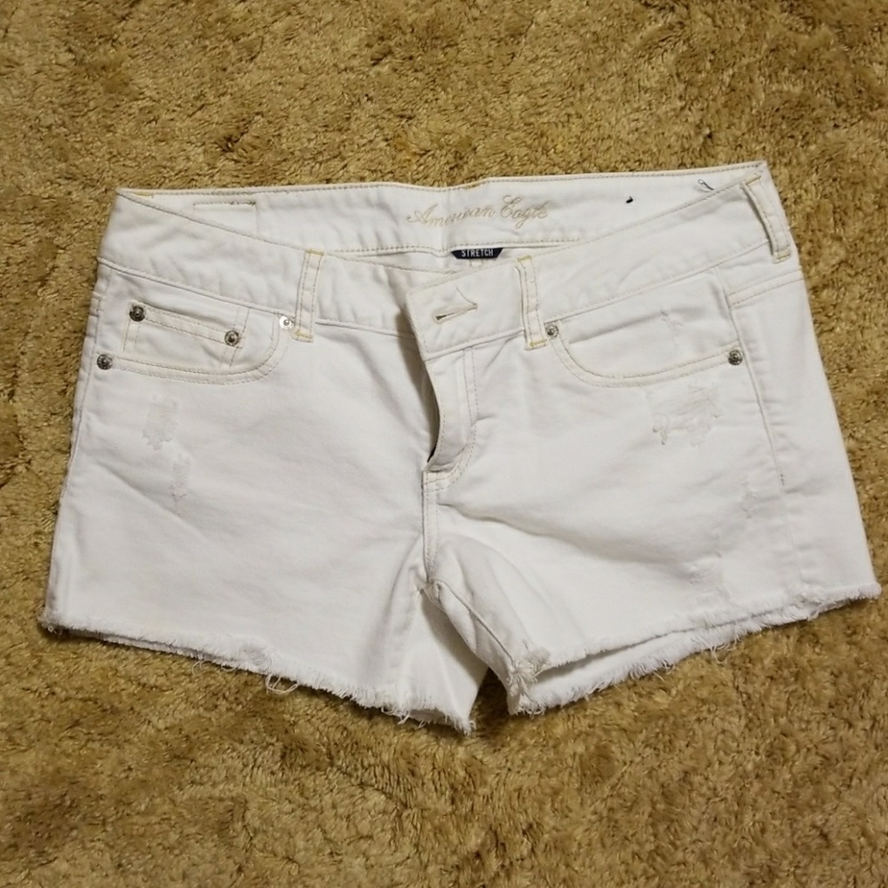 White cut off shorts